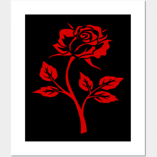 red rose Posters and Art